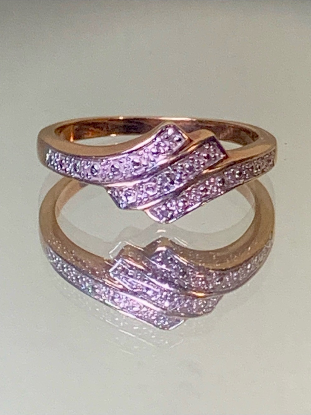 Gold-Tone Pave-Like Wave Ring - Women Jewelry